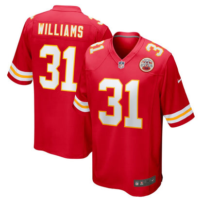 Kansas City Chiefs Darrel Williams Game Red Football Jersey product image