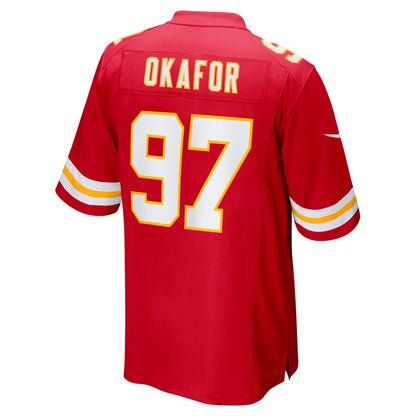 Kansas City Chiefs Alex Okafor Game Red Football Jersey product image