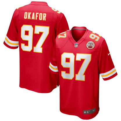Kansas City Chiefs Alex Okafor Game Red Football Jersey product image