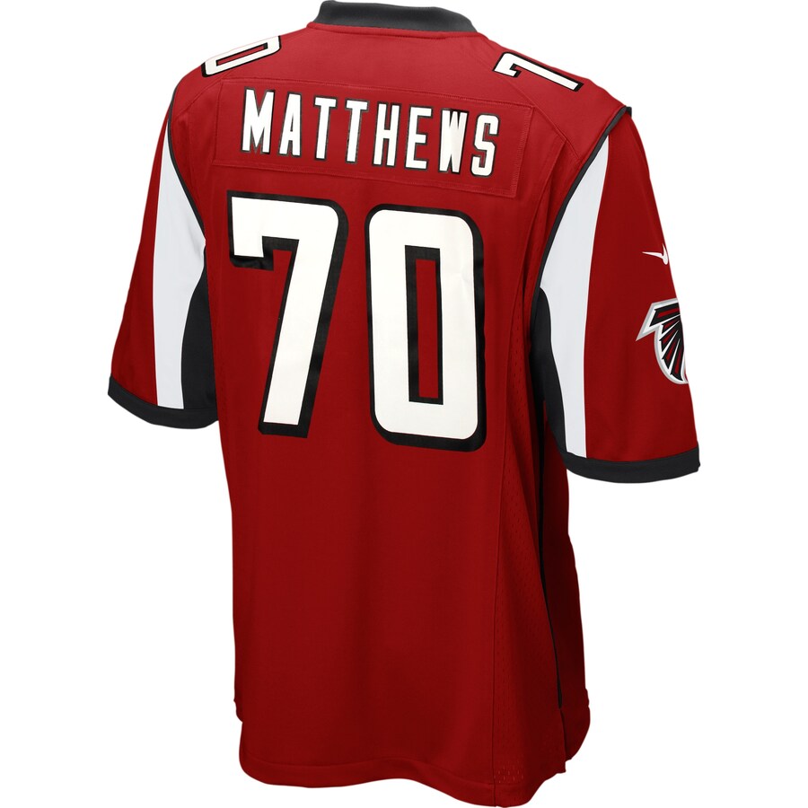 Atlanta Falcons Jake Matthews Game Red Football Jersey product image