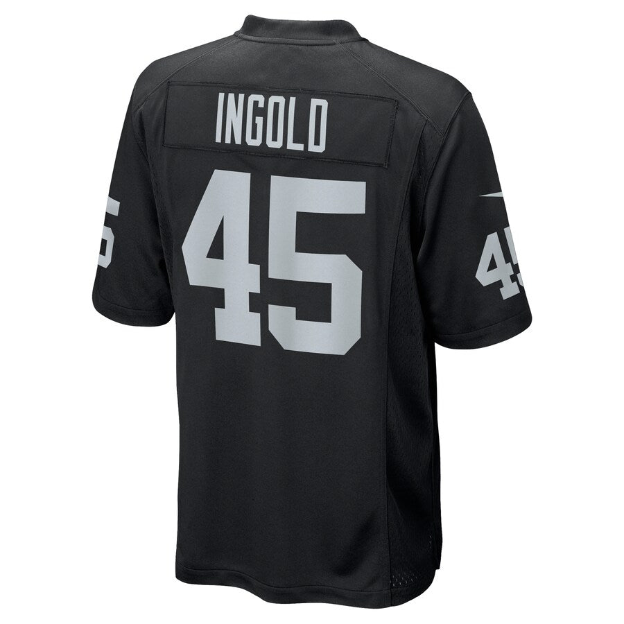 Las Vegas Raiders Alec Ingold Game Black Football Jersey product image