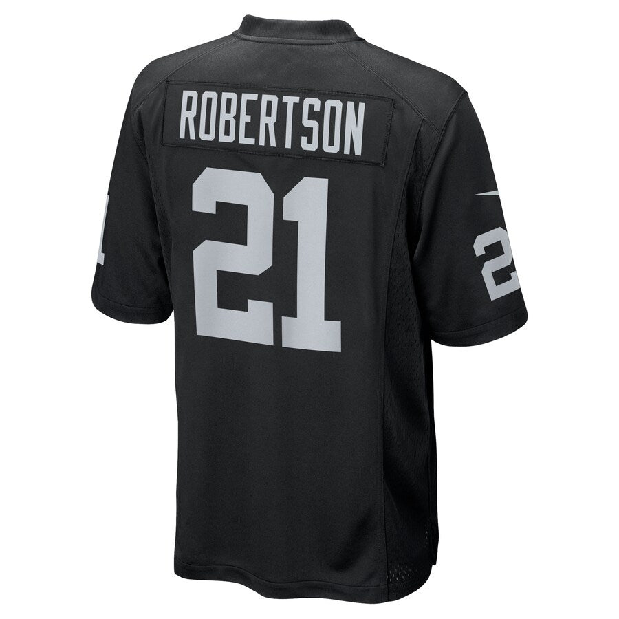 Las Vegas Raiders Amik Robertson Team Game Black Football Jersey product image