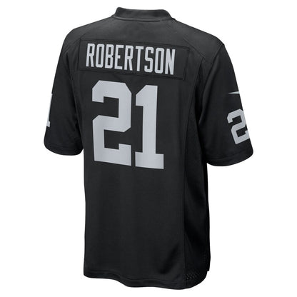 Las Vegas Raiders Amik Robertson Team Game Black Football Jersey product image