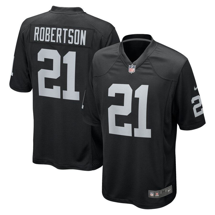 Las Vegas Raiders Amik Robertson Team Game Black Football Jersey product image