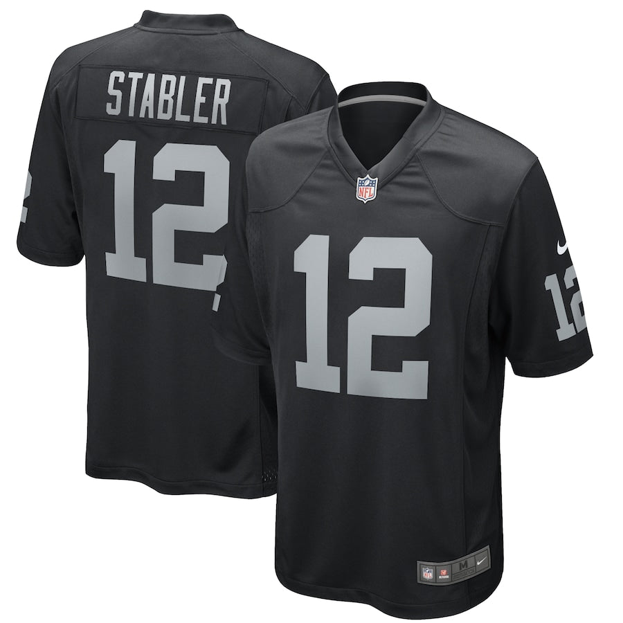Las Vegas Raiders Ken Stabler Game Black Football Jersey product image