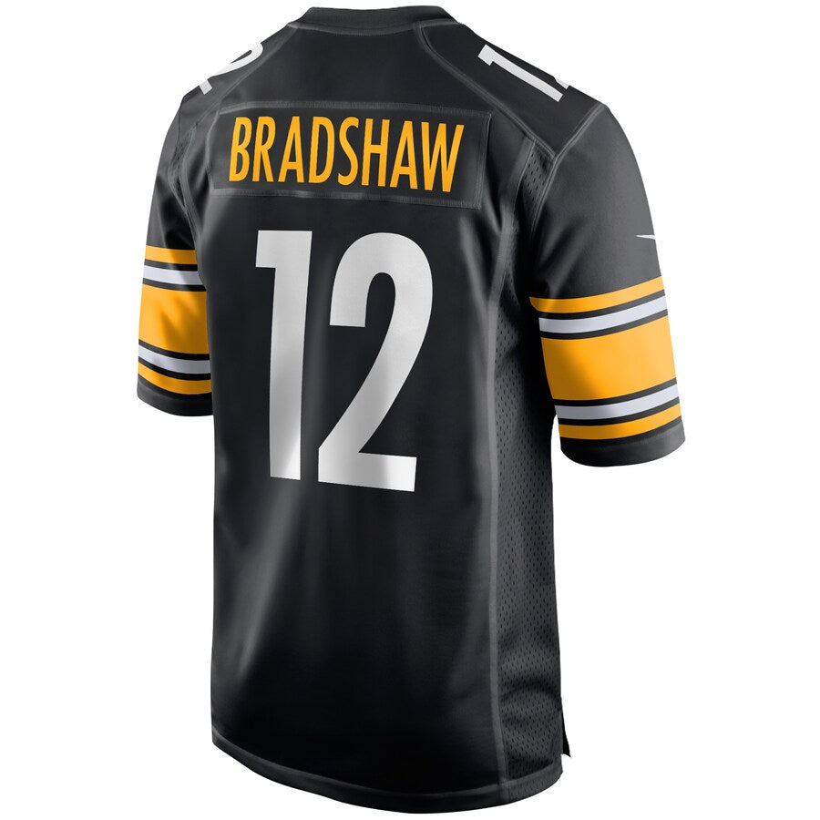 Pittsburgh Steelers Terry Bradshaw Game Black Football Jersey product image