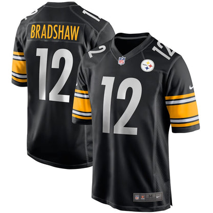 Pittsburgh Steelers Terry Bradshaw Game Black Football Jersey product image