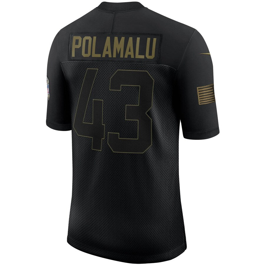 Pittsburgh Steelers Troy Polamalu Limited Salute To Service Black Football Jersey product image