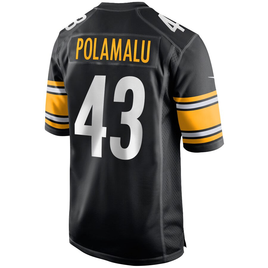 Pittsburgh Steelers Troy Polamalu Game Black Football Jersey product image