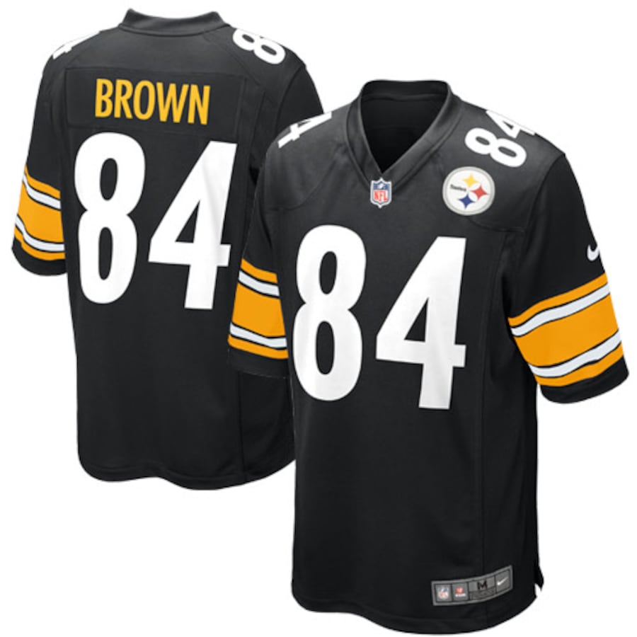 Pittsburgh Steelers Antonio Brown Game Black Football Jersey product image