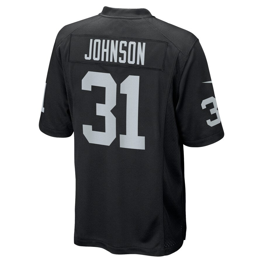 Las Vegas Raiders Isaiah Johnson Game Black Football Jersey product image