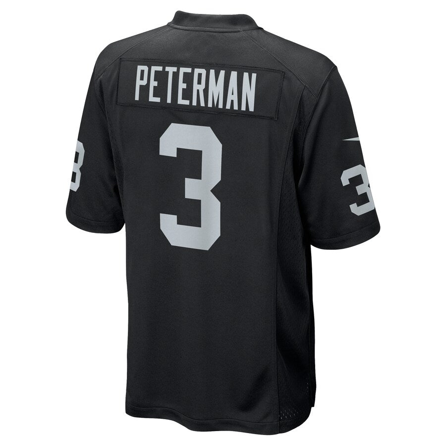 Las Vegas Raiders Nathan Peterman Game Black Football Jersey product image