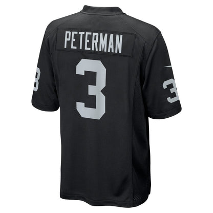 Las Vegas Raiders Nathan Peterman Game Black Football Jersey product image