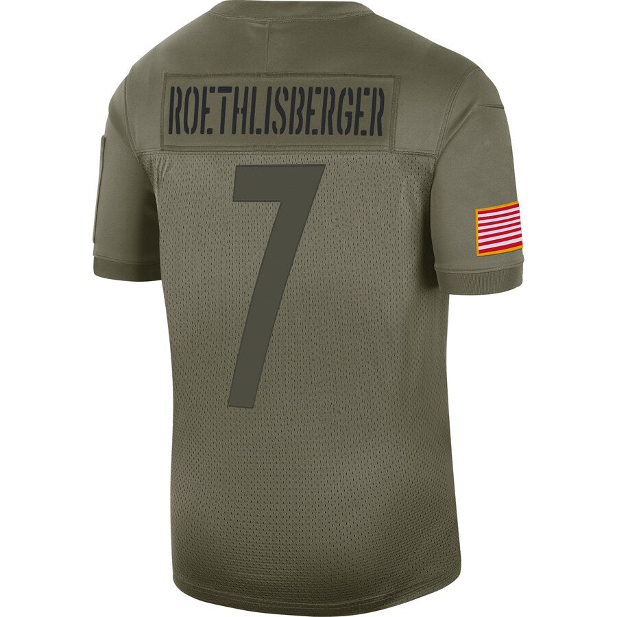 Pittsburgh Steelers Ben Roethlisberger Limited Salute To Service Olive Football Jersey product image