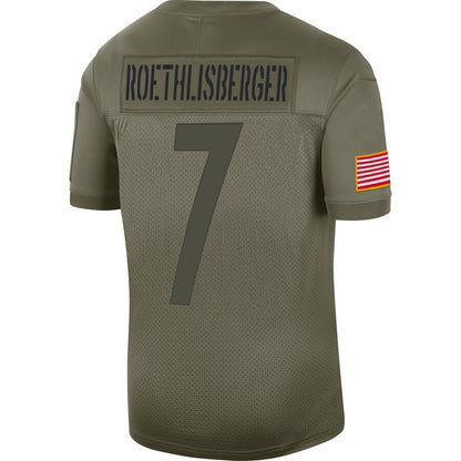 Pittsburgh Steelers Ben Roethlisberger Limited Salute To Service Olive Football Jersey product image