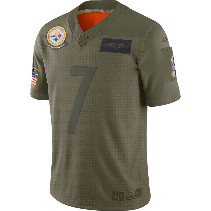 Pittsburgh Steelers Ben Roethlisberger Limited Salute To Service Olive Football Jersey product image