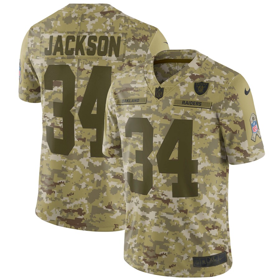 Las Vegas Raiders Bo Jackson Camo Limited Salute To Service Football Jersey product image