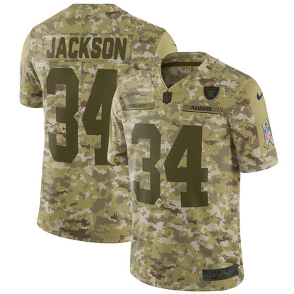 Las Vegas Raiders Bo Jackson Camo Limited Salute To Service Football Jersey product image