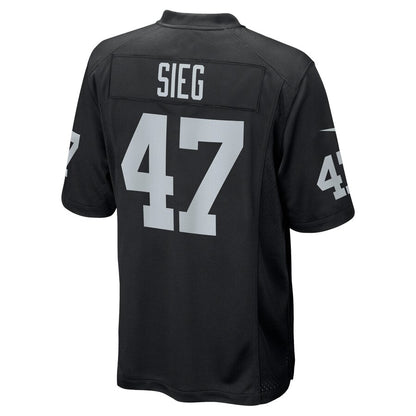 Las Vegas Raiders Trent Sieg Game Black Football Jersey product image