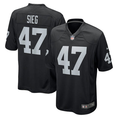 Las Vegas Raiders Trent Sieg Game Black Football Jersey product image