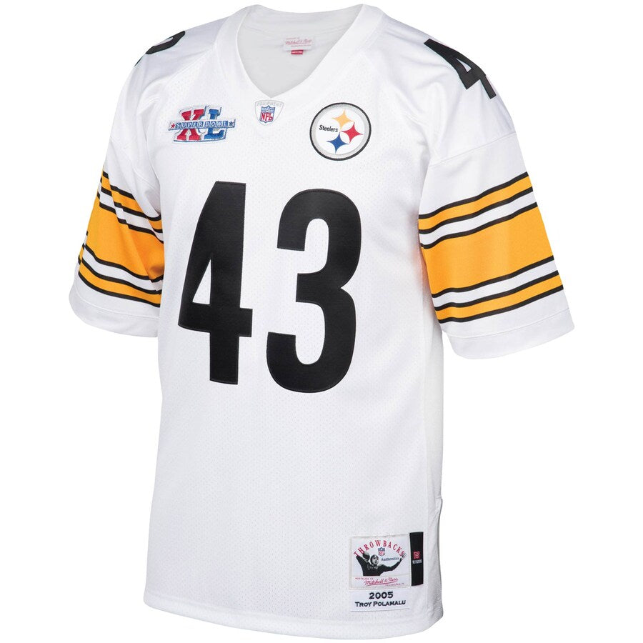 Pittsburgh Steelers Troy Polamalu 2005 Throwback White Football Jersey product image
