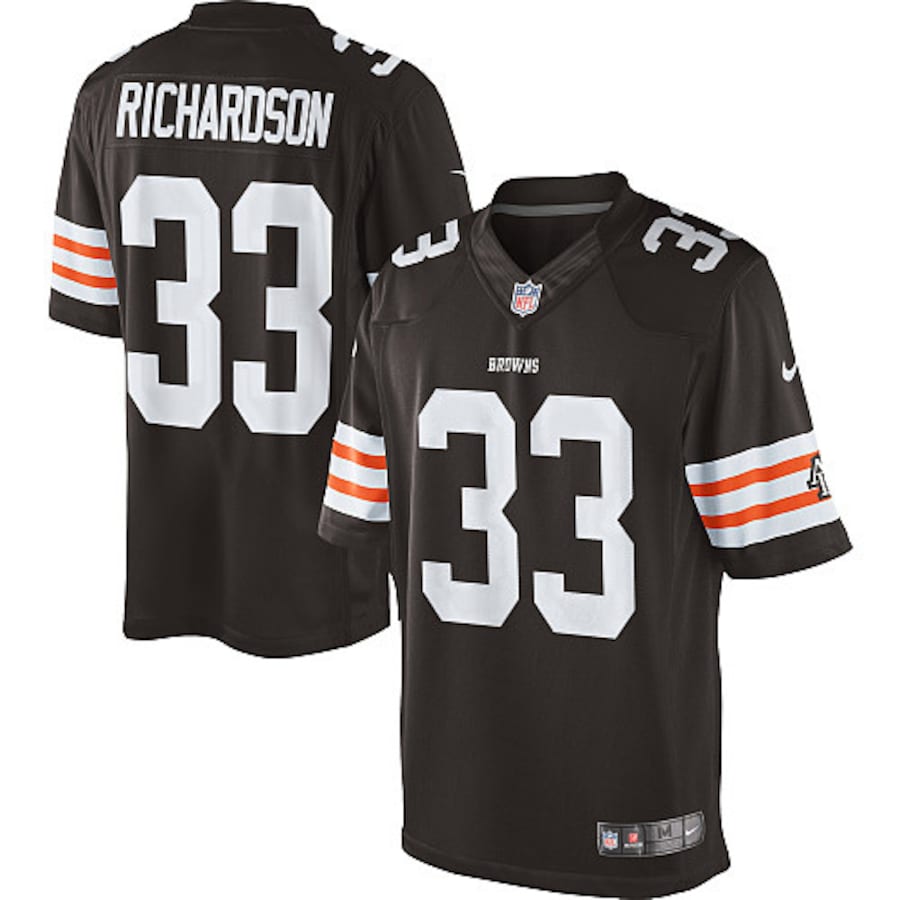 Cleveland Browns Historic Logo Trent Richardson Limited Brown Football Jersey product image