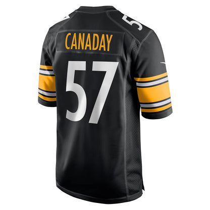 Pittsburgh Steelers Kameron Canaday Game Black Football Jersey product image