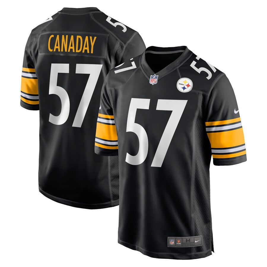 Pittsburgh Steelers Kameron Canaday Game Black Football Jersey product image