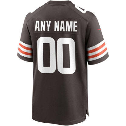 Cleveland Browns Custom Game Brown Football Jersey product image