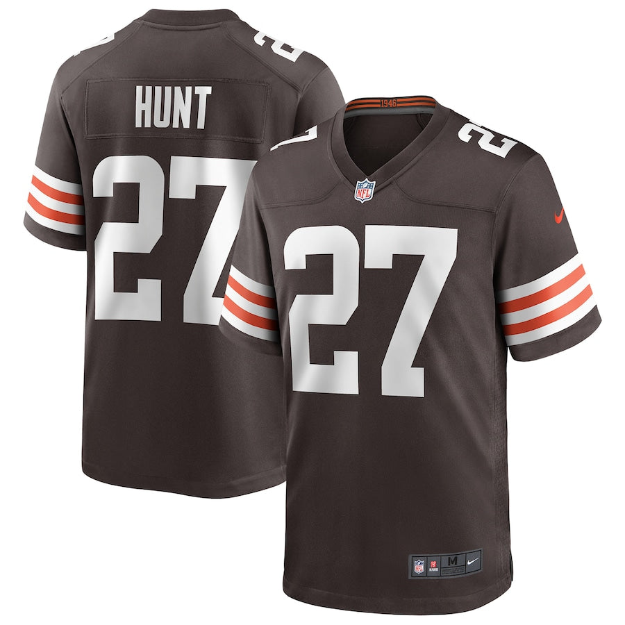 Cleveland Browns Kareem Hunt Brown Game Brown Football Jersey product image