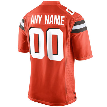 Cleveland Browns Custom Game Orange Football Jersey product image