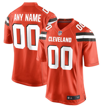 Cleveland Browns Custom Game Orange Football Jersey product image