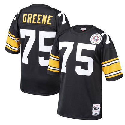 Pittsburgh Steelers Joe Greene 1975 Throwback Black Football Jersey product image