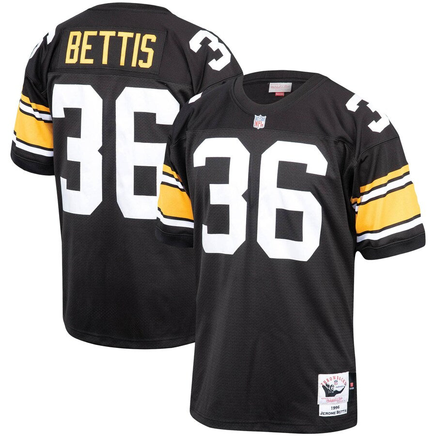 Pittsburgh Steelers Jerome Bettis 1996 Throwback Black Football Jersey product image