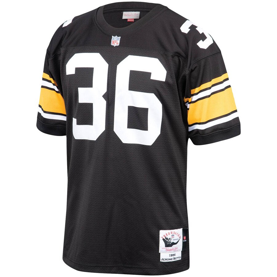 Pittsburgh Steelers Jerome Bettis 1996 Throwback Black Football Jersey product image