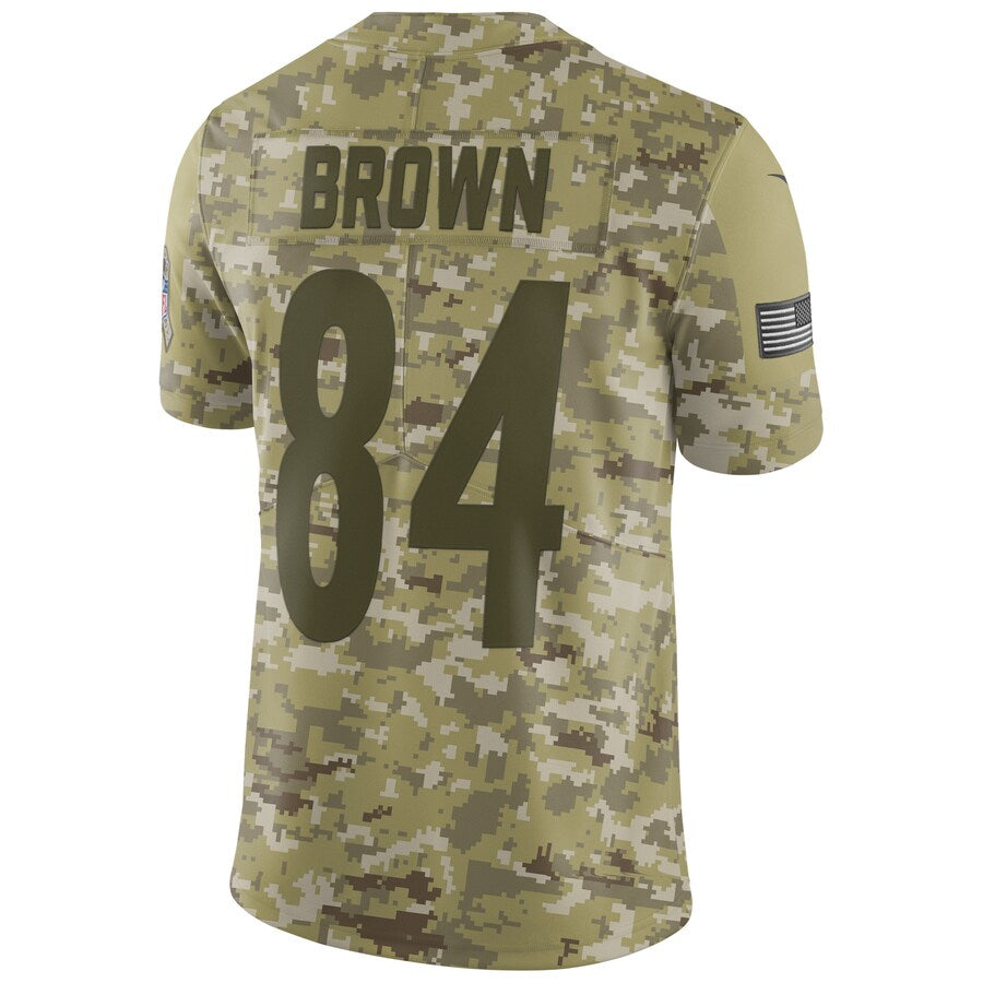 Pittsburgh Steelers Antonio Brown Camo Limited Salute To Service Brown Football Jersey product image