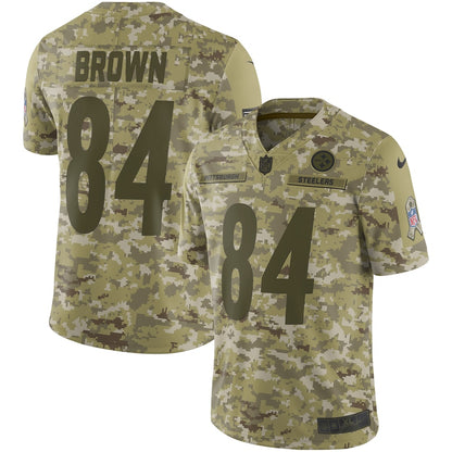 Pittsburgh Steelers Antonio Brown Camo Limited Salute To Service Brown Football Jersey product image