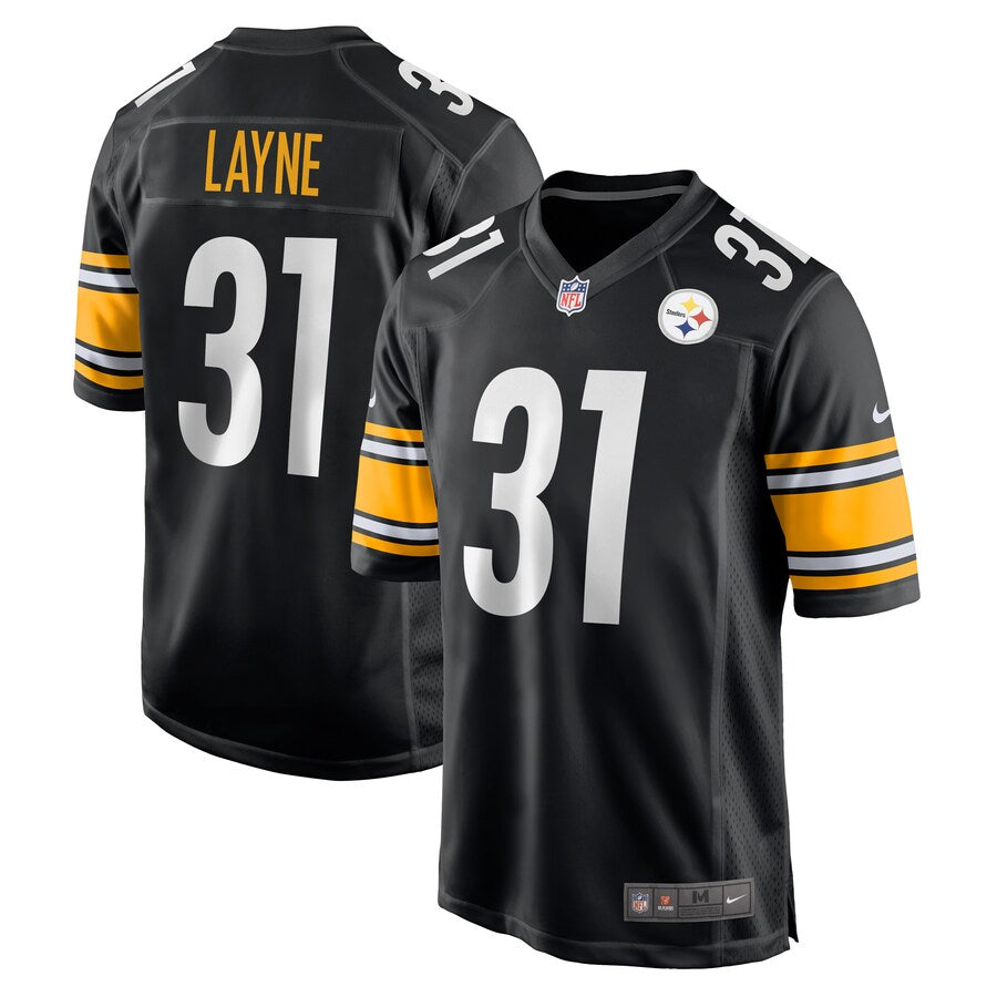 Pittsburgh Steelers Justin Layne Game Black Football Jersey product image