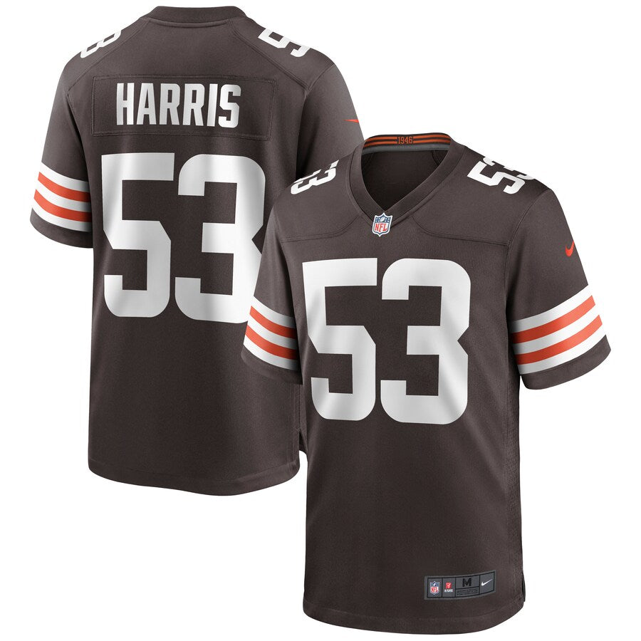 Cleveland Browns Nick Harris Brown Game Brown Football Jersey product image