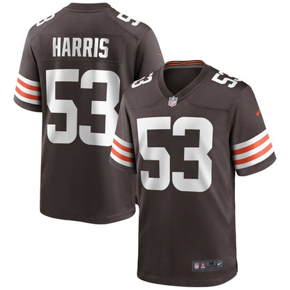 Cleveland Browns Nick Harris Brown Game Brown Football Jersey product image