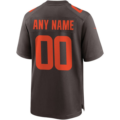 Cleveland Browns Custom Alternate Game Brown Football Jersey product image