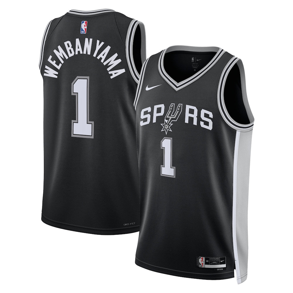 San Antonio Spurs Victor Wembanyama Icon Edition Swingman Black Jersey product image