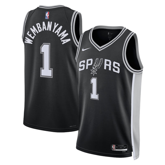 San Antonio Spurs Victor Wembanyama Icon Edition Swingman Black Jersey product image