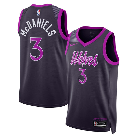 Minnesota Timberwolves Jaden Mcdaniels 2025-26 City Edition Swingman Black Jersey product image