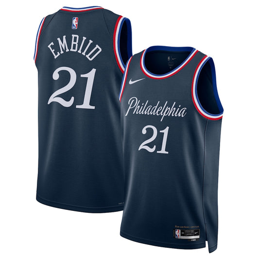 Philadelphia 76ers Joel Embiid 2025-26 City Edition Swingman Navy Jersey product image
