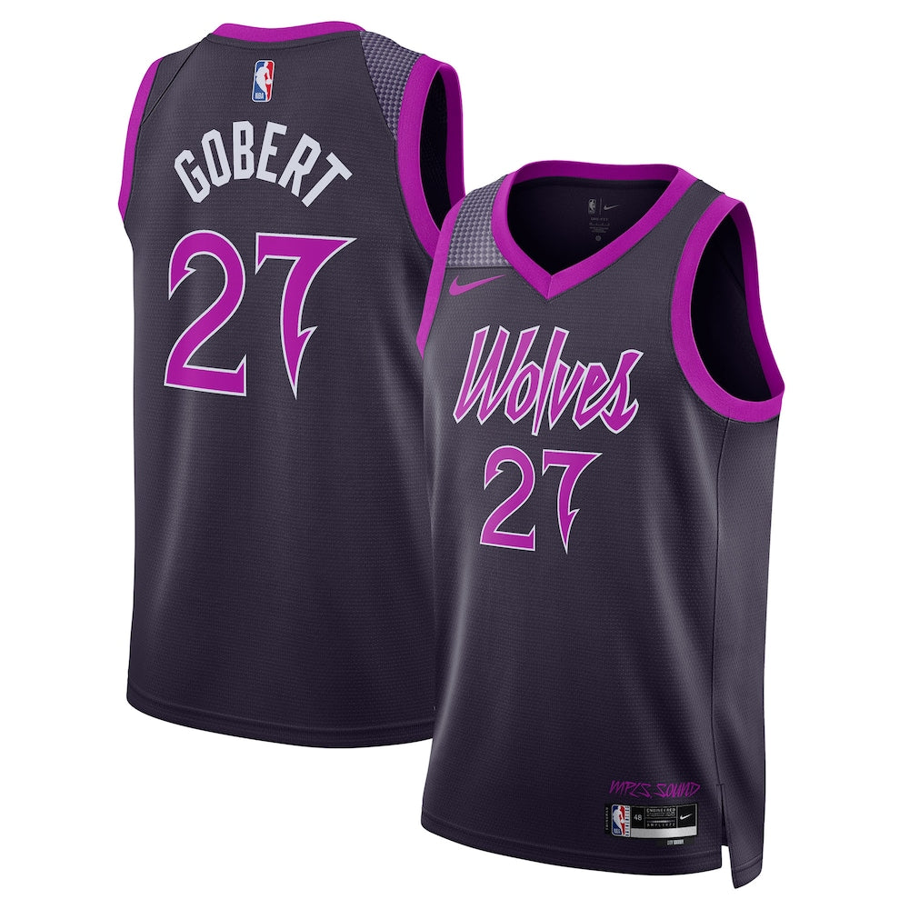 Minnesota Timberwolves Rudy Gobert 2025-26 City Edition Swingman Black Jersey product image