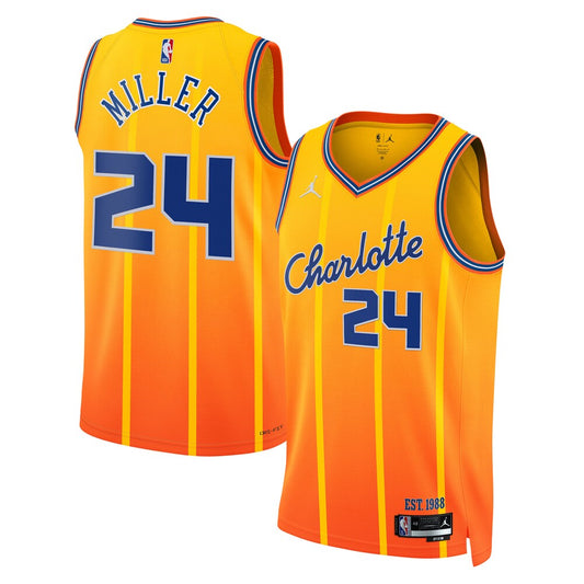 Charlotte Hornets Gold Brandon Miller 2025-26 City Edition Swingman Gold Jersey product image
