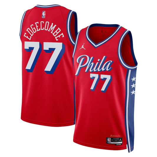 Philadelphia 76ers Vj Edgecombe Statement Edition Swingman Red Jersey product image