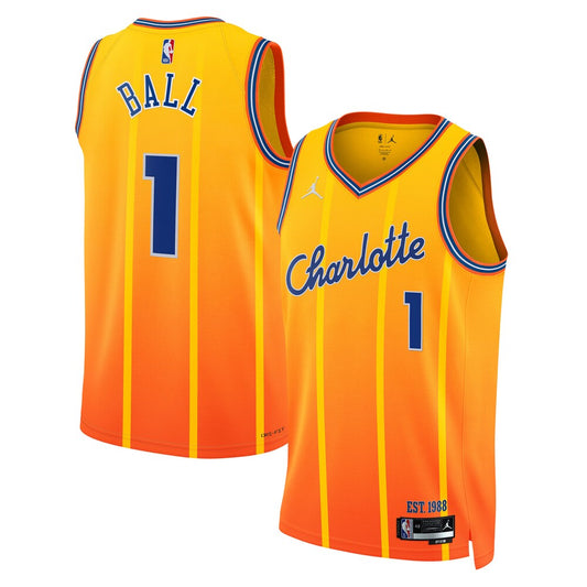 Charlotte Hornets Lamelo Ball 2025-26 City Edition Swingman Gold Jersey product image