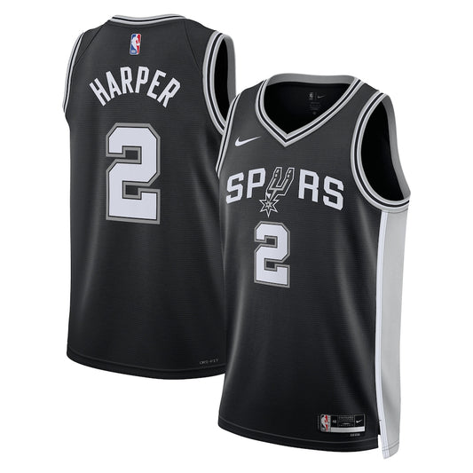 San Antonio Spurs Dylan Harper 2025 Icon Edition Swingman Black Jersey product image